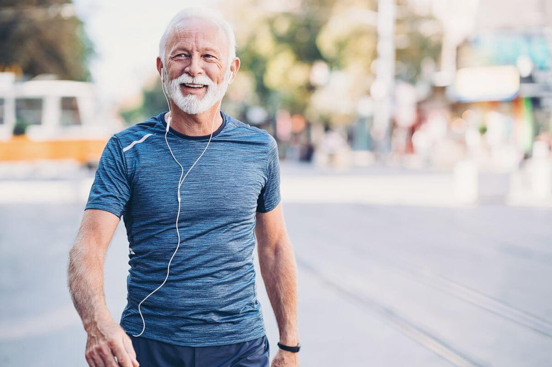 A man jogging after taking methylene blue