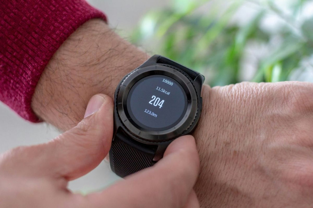 A person wearing a smartwatch