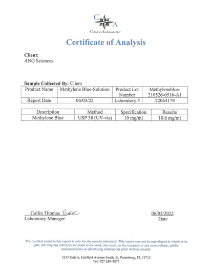 Methylene Blue 1% - USP (Pharmaceutical) Grade - 60ml